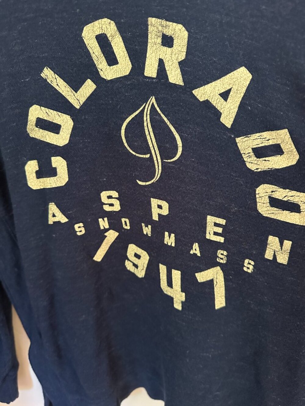 "Techstyles Aspen Colorado 1947 Crewneck Sweatshirt Navy Blue Small" - Picture 2 of 8